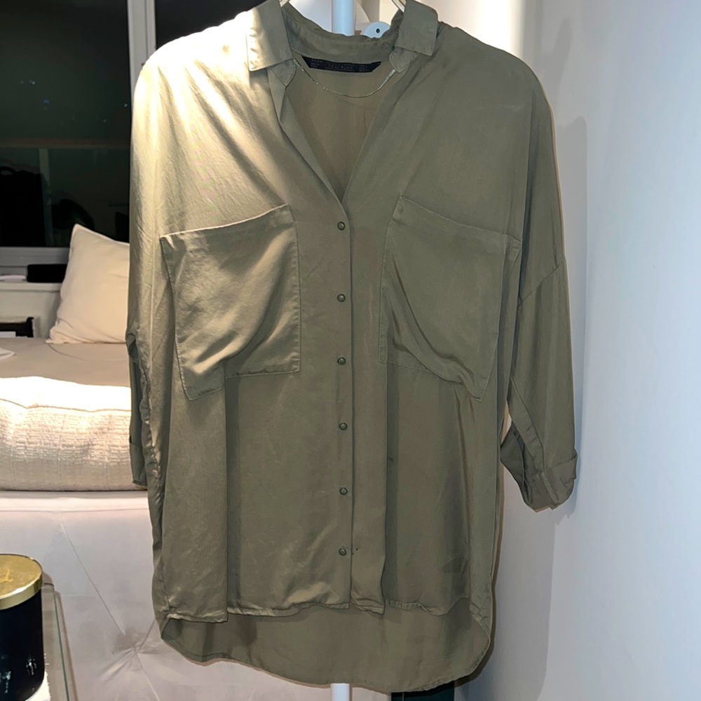 Zara olive green blouse